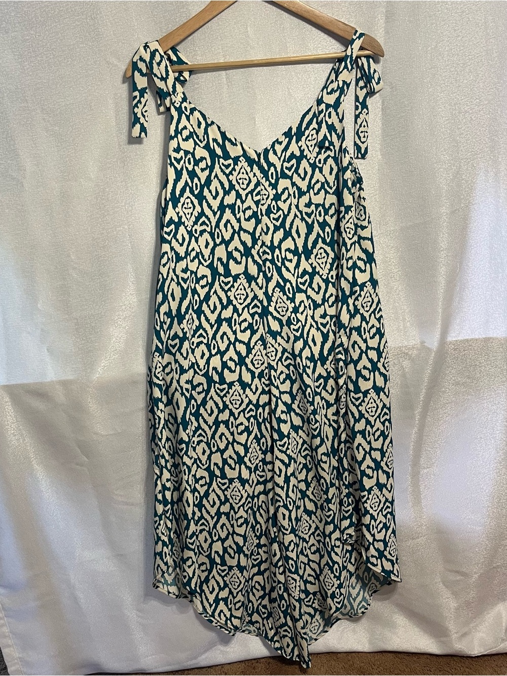Vince Camuto Teal & White Strapless Tie-Shoulder Sundress